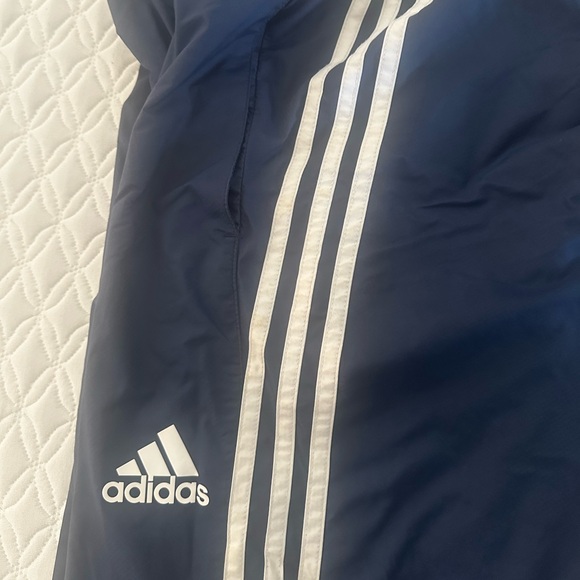 Adidas Navy Track Pants with White Stripes - Picture 3 of 3
